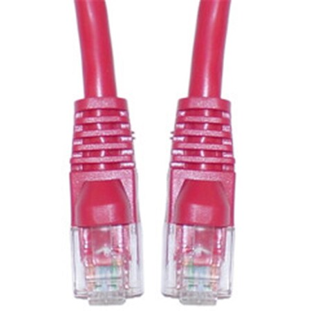 Cable Wholesale Cat6a Red Ethernet Patch Cable Snagless Molded Boot 500 MHz 7 foot 13X6-07107
